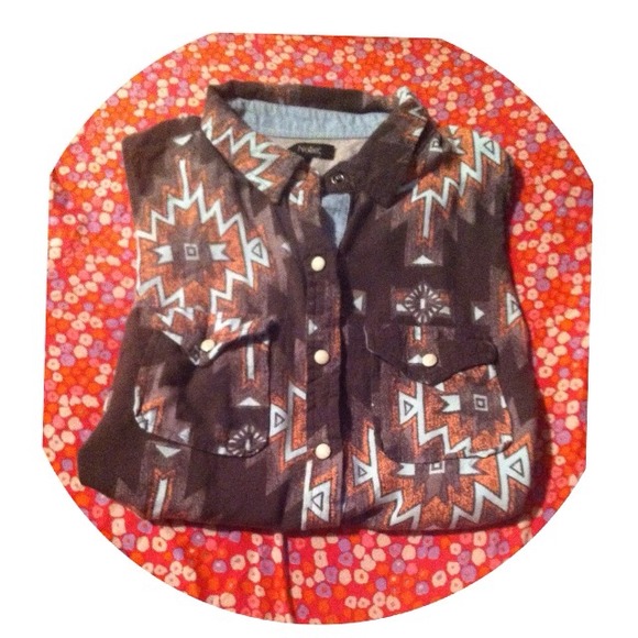 🚫traded🚫Pacsun mollie collared tribal print tank