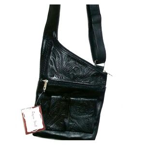 Black Leather Cross Body Bag