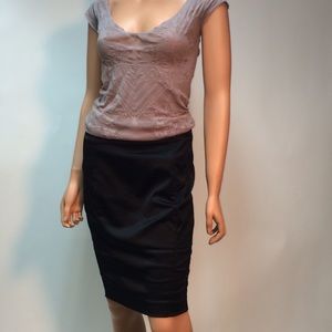 Marciano Black Satin Skirt