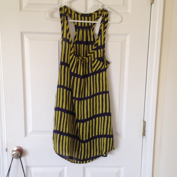 Navy and mustard green dress
