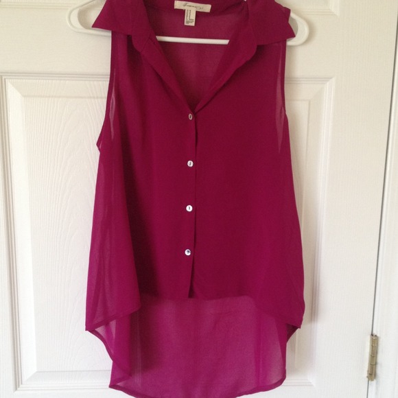 Sheer magenta button too