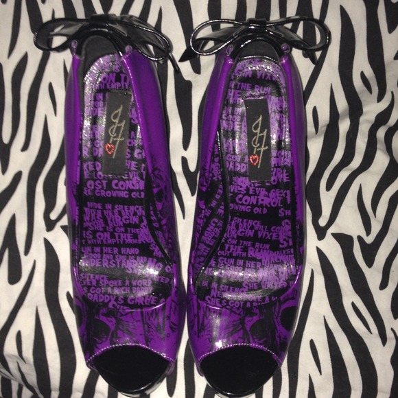 Purple & black heels