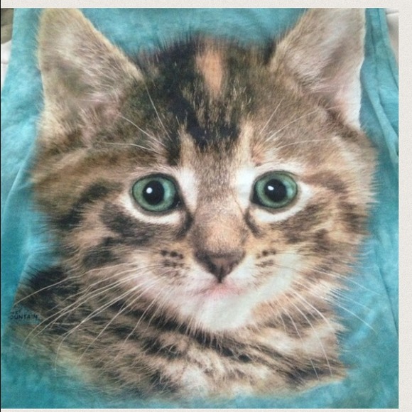 Teal cat muscle tank! CAT SHIRT!