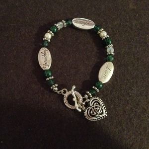 Silver Beaded Claddagh Bracelet