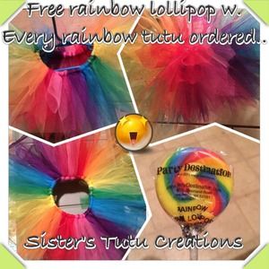 Rainbow tutu mini skirt for kids and women.