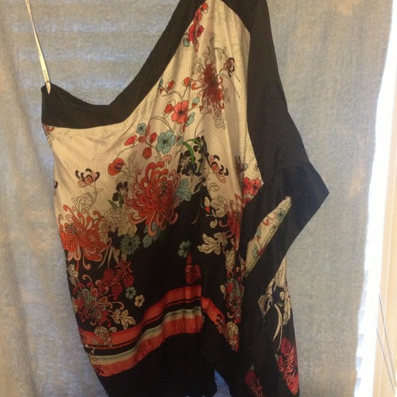 Silk one shoulder blouse