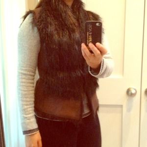 Suede and Faux fur vest