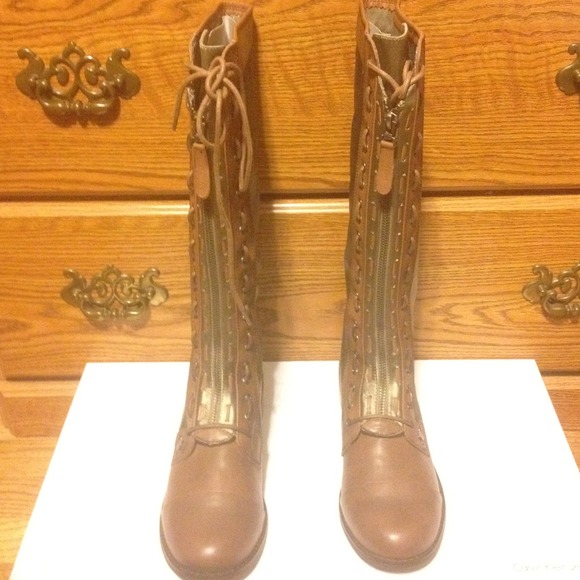 🔴 SOLD🔴  CK Leather Boots- Cognac
