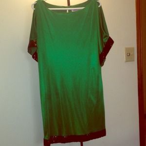Green short dress