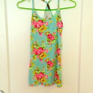 Neon floral tight mini