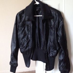 Black leather like jacket size M