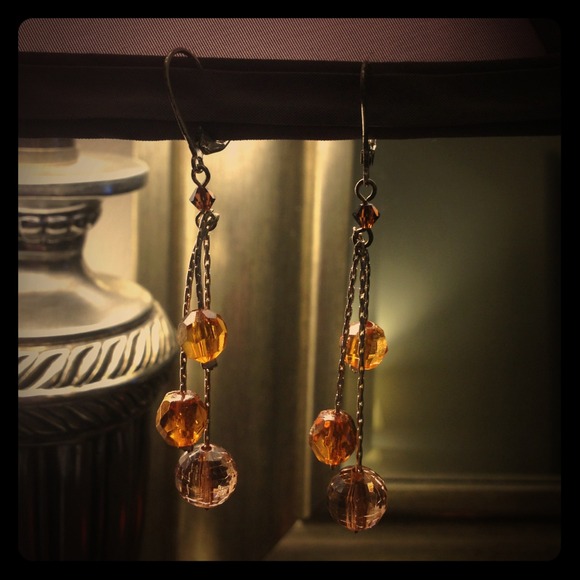 Amber colored earrings