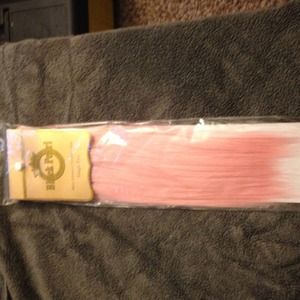 Pink hair extensions