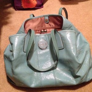 Rare hard to find teal coach purse