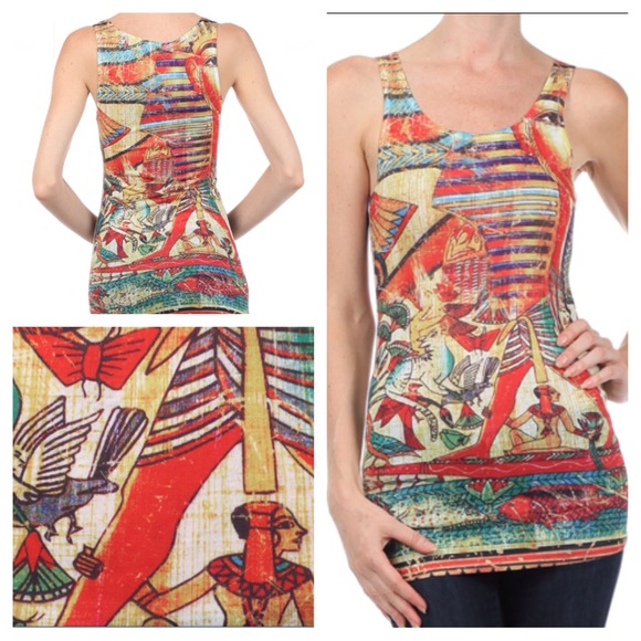 Egyptian print tank