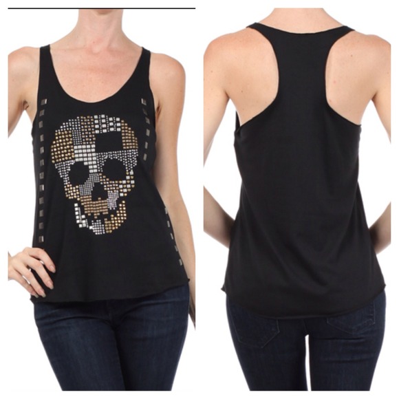 Skull racer back tank