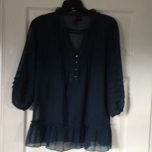 Teal blue blouse with matching camisole