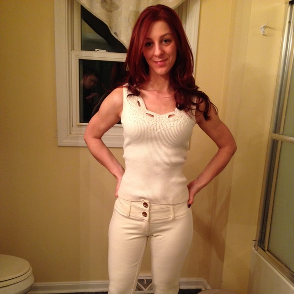 White Cache pants and Marciano jeans. $50