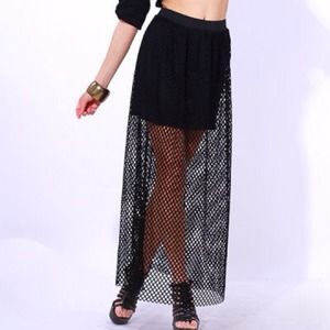 Fishnet Maxi Skirt