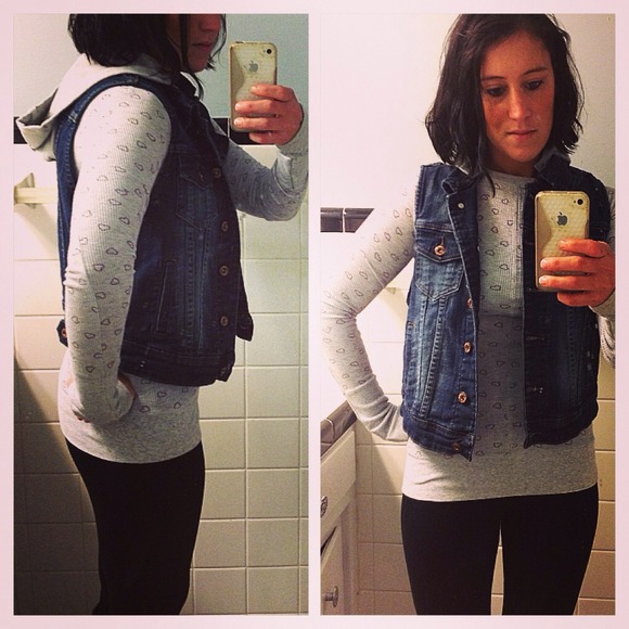 $12-TODAY ONLY! Jean hooded Vest NWOT