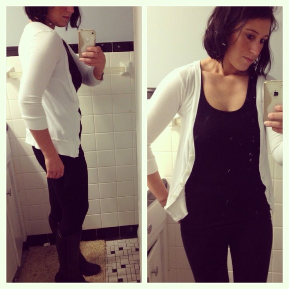 White cardigan