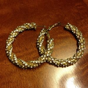 Loop Earrings gold/rhinestones