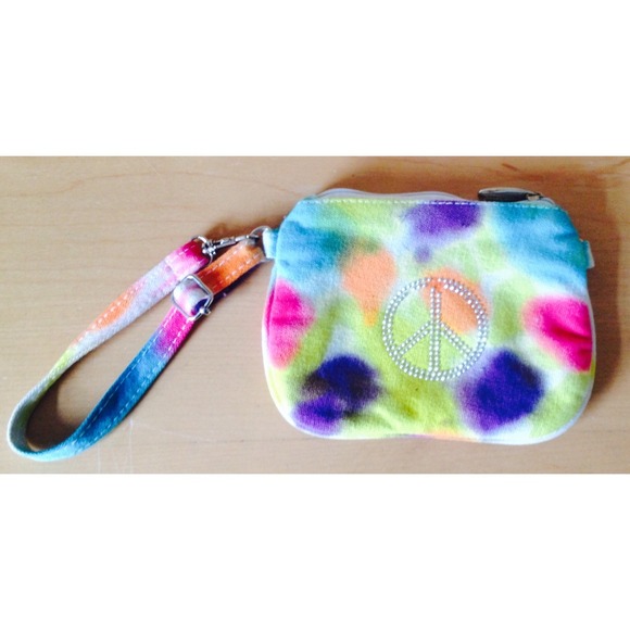 Tie Dye Peace Sign Wristlet - Picture 2 of 8