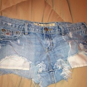 Denim light colored shorts