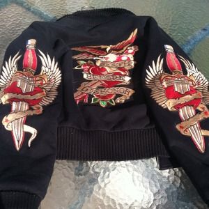 AG Adriano Goldschmied  tattoo bomber jacket