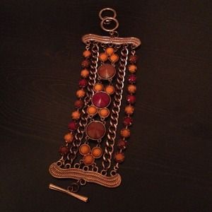 Gorgeous red, brown and orange color bracelet