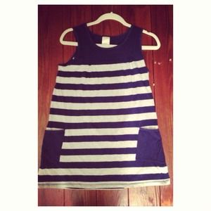Grey/navy striped top or short dress