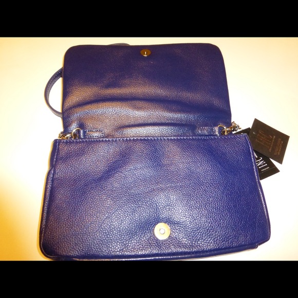 🎉Reduced🎉INC Blue Leather Rhinestone Handbag - Picture 3 of 4