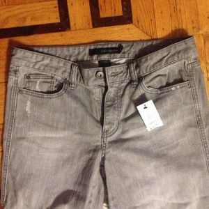 Calvin Klein Grey wash jeans with distress detail