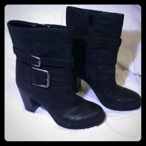 Black leather boots