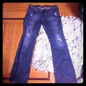 Bleach splatter detail jeans