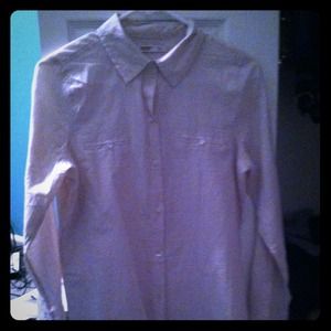 Tan & White Striped Long-sleeve button-down shirt