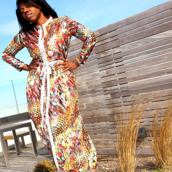 vintage Dresses & Skirts - 🎉Host Pick🎉Beautiful printed silk chiffon dress!