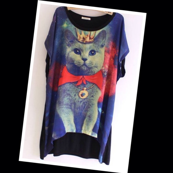 Cute Galaxy Cat top