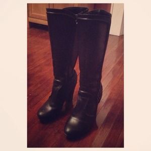 Black knee high boots