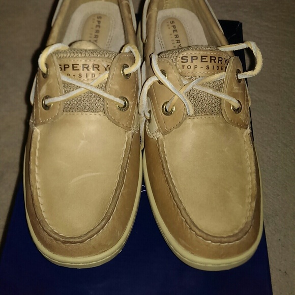 Tan Sperrys Boat Shoes
