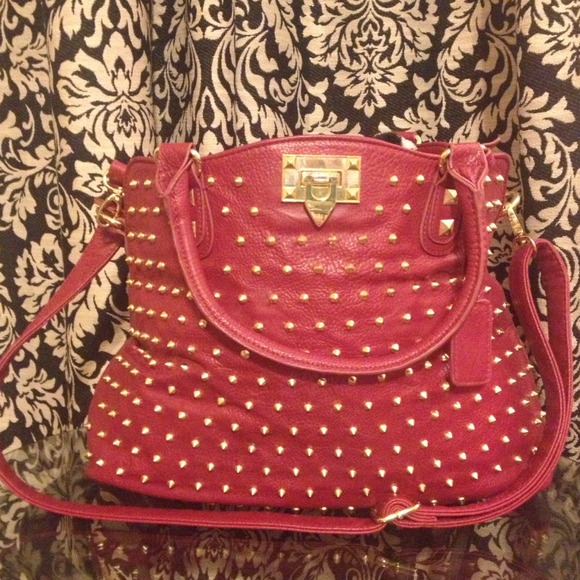 Red studded Steve Madden bag