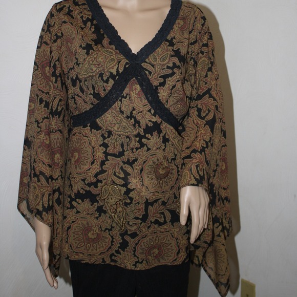 Brown Batwing Blouse