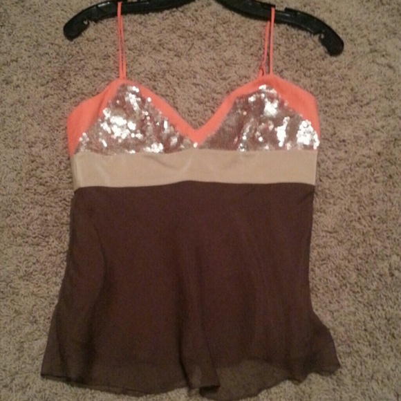 BCBG chiffon sequin top