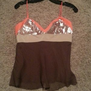 BCBG chiffon sequin top