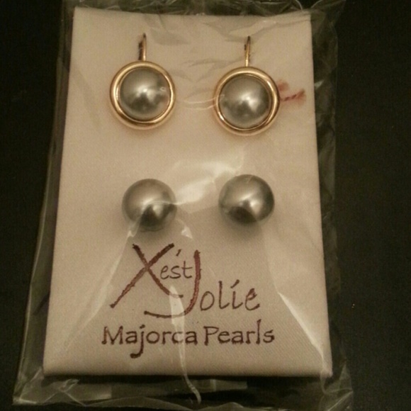 Majorca Pearls Double Earrings Set