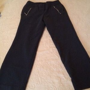 Black dress pants with zipper pockets