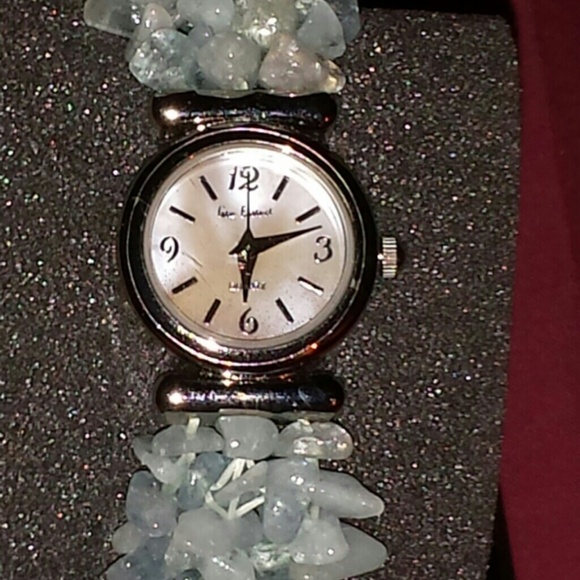 Tumbled Chip Aquamarine Stretch Watch
