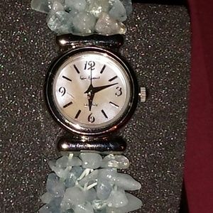 Tumbled Chip Aquamarine Stretch Watch