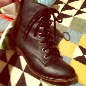 Black combat boots