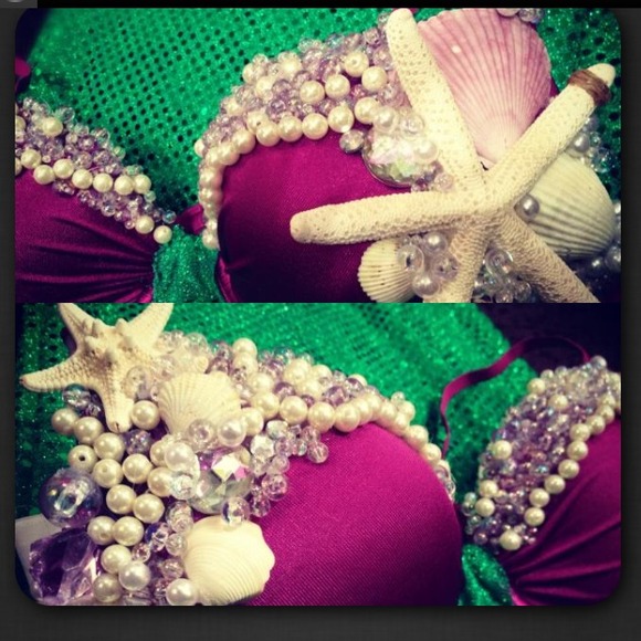 Custom Mermaid Bra Top 💜🐚